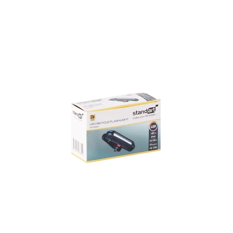 Dviračių žibintas Standart SD-3250, plastikas, juoda sp.