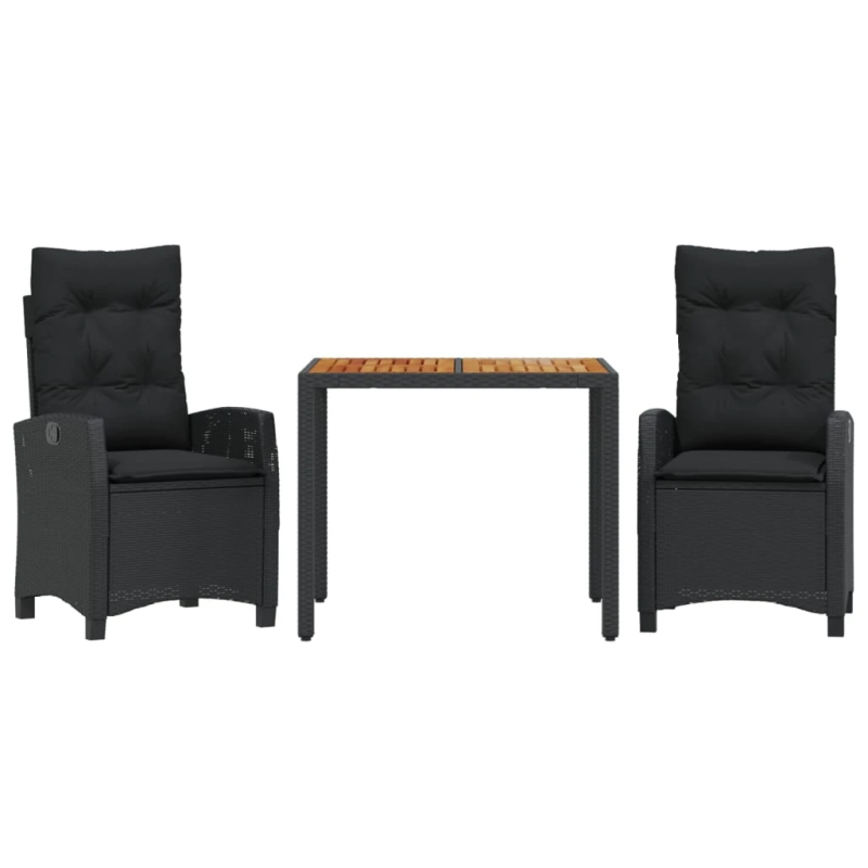 vidaXL 3-daļīgs dārza mēbeļu komplekts, matrači, PE rotangpalma