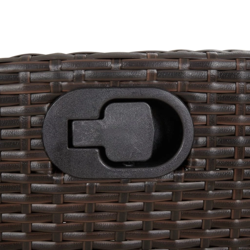 vidaXL 7-daļīgs dārza mēbeļu komplekts, matrači, brūna PE rotangpalma