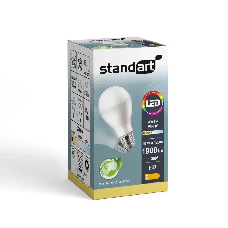 Spuldze Standart LED, A67, 2700 °K, E27, 15 W, 1900 lm