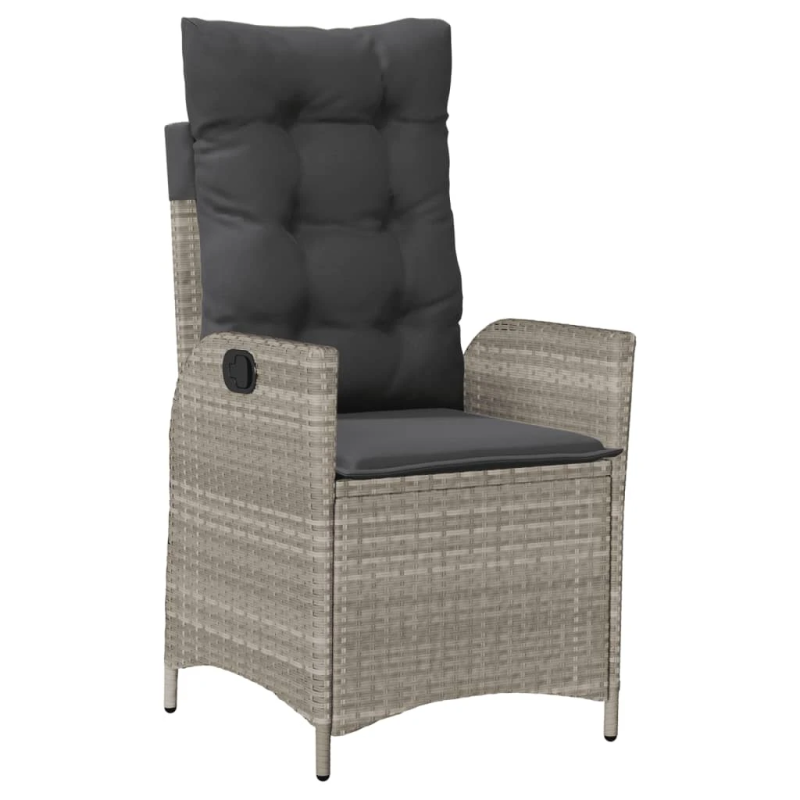 vidaXL 7-daļīgs dārza mēbeļu komplekts, matrači,gaiši pelēka PE pinums