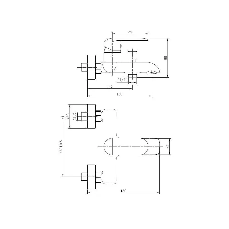 Vannas jaucējkrāns Thema Lux DF123 Black DF12303, melna krās.
