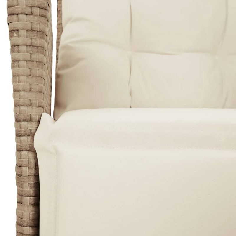 vidaXL 5-daļīgs dārza mēbeļu komplekts, matrači, bēša PE rotangpalma