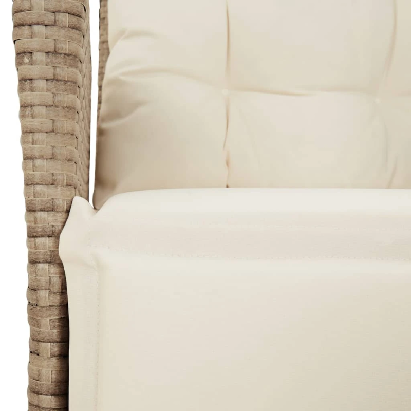 vidaXL 5-daļīgs dārza mēbeļu komplekts, matrači, bēša PE rotangpalma