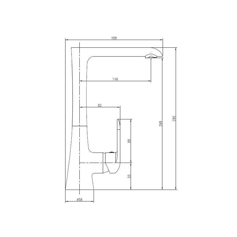 Virtuves jaucējkrāns Thema Lux DF123 Black DF12308, melna krās.