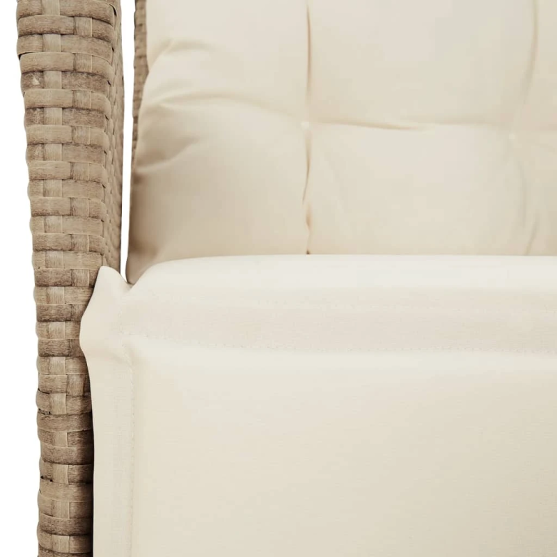 vidaXL 5-daļīgs dārza mēbeļu komplekts, matrači, bēša PE rotangpalma