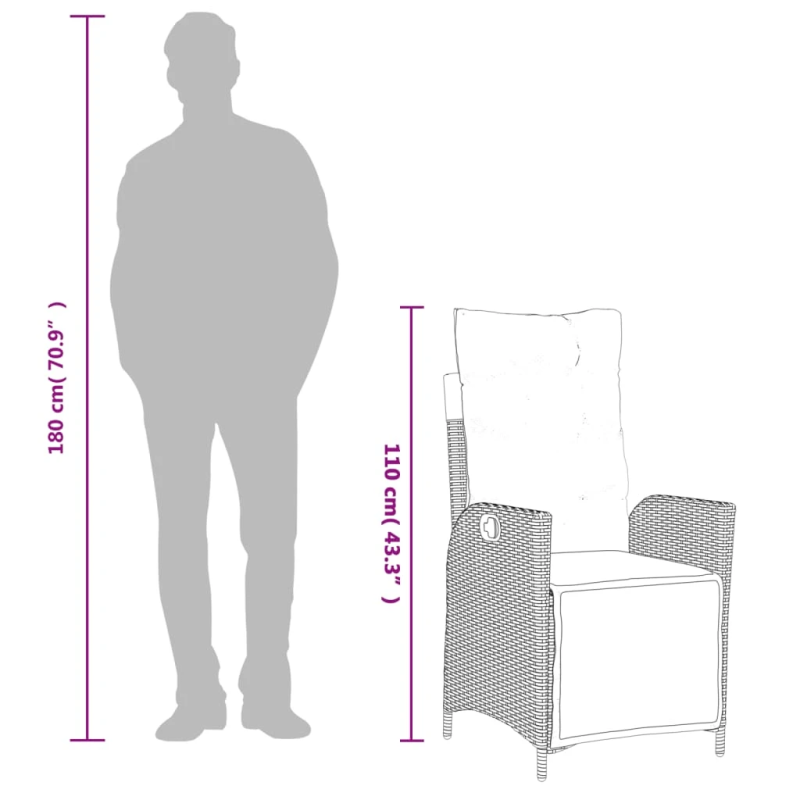 vidaXL 3-daļīgs dārza mēbeļu komplekts, matrači,gaiši pelēka PE pinums