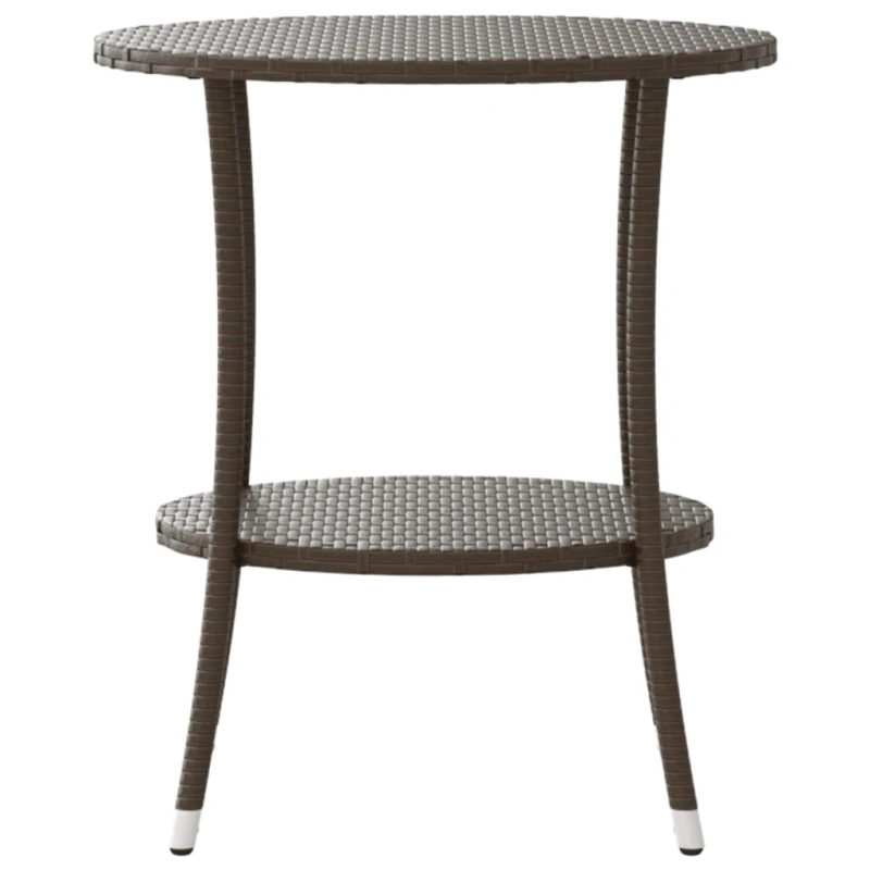 vidaXL dārza krēsli, 2 gab., ar galdu, brūna PE rotangpalma