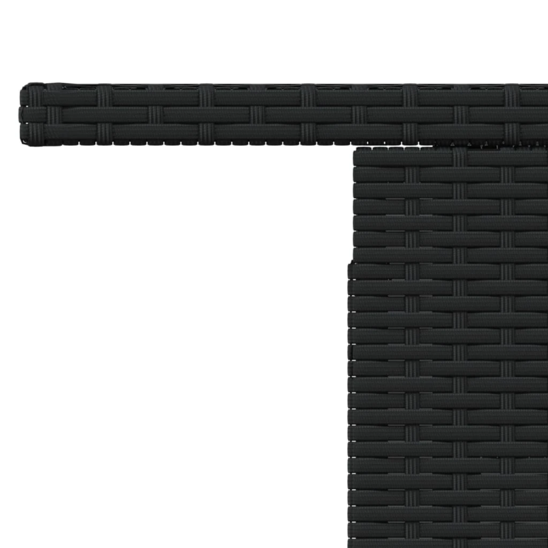 vidaXL dārza galds, 100x55x73 cm, melna PE rotangpalma, akācijas koks