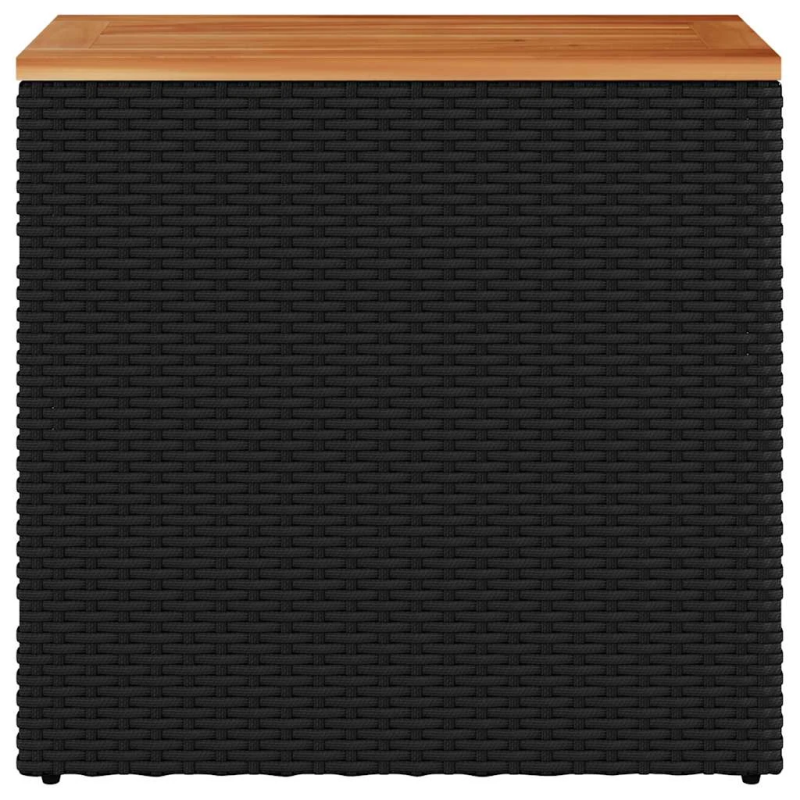 vidaXL dārza galdiņš ar koka virsmu, melns, 58x27,5x55 cm, polirotangs