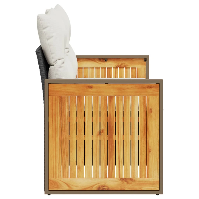 vidaXL divvietīgs dārza dīvāns ar matračiem, melna PE rotangpalma