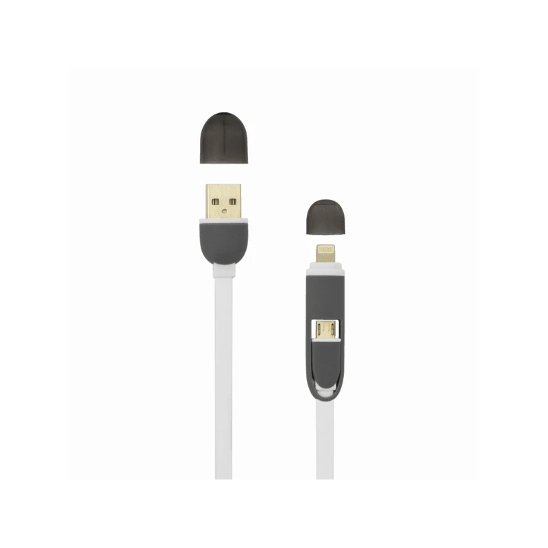Sbox 2IN1W USB- Micro USB+IPH.5 M-M 1M white