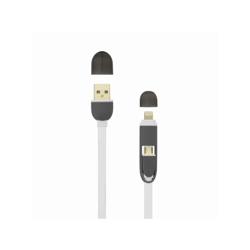 Sbox 2IN1W USB- Micro USB+IPH.5 M-M 1M white