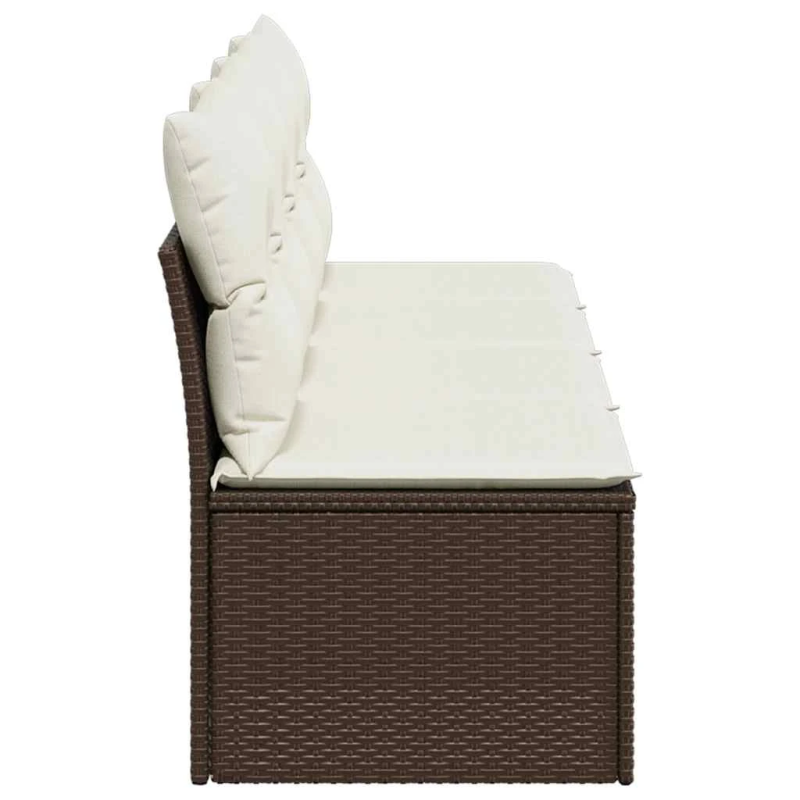 vidaXL četrvietīgs dārza dīvāns ar matračiem, brūna PE rotangpalma