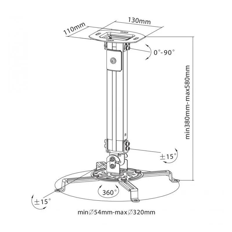 Sbox PM-18S Projector Ceiling Mount