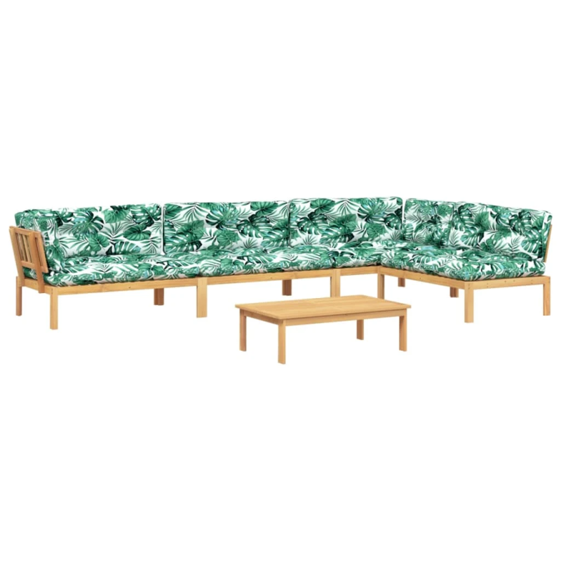 vidaXL 5-daļīgs dārza palešu mēbeļu komplekts ar matračiem, akācija