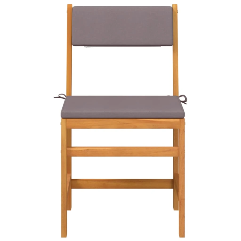 vidaXL 3-daļīgs balkona komplekts ar matračiem, akācijas masīvkoks