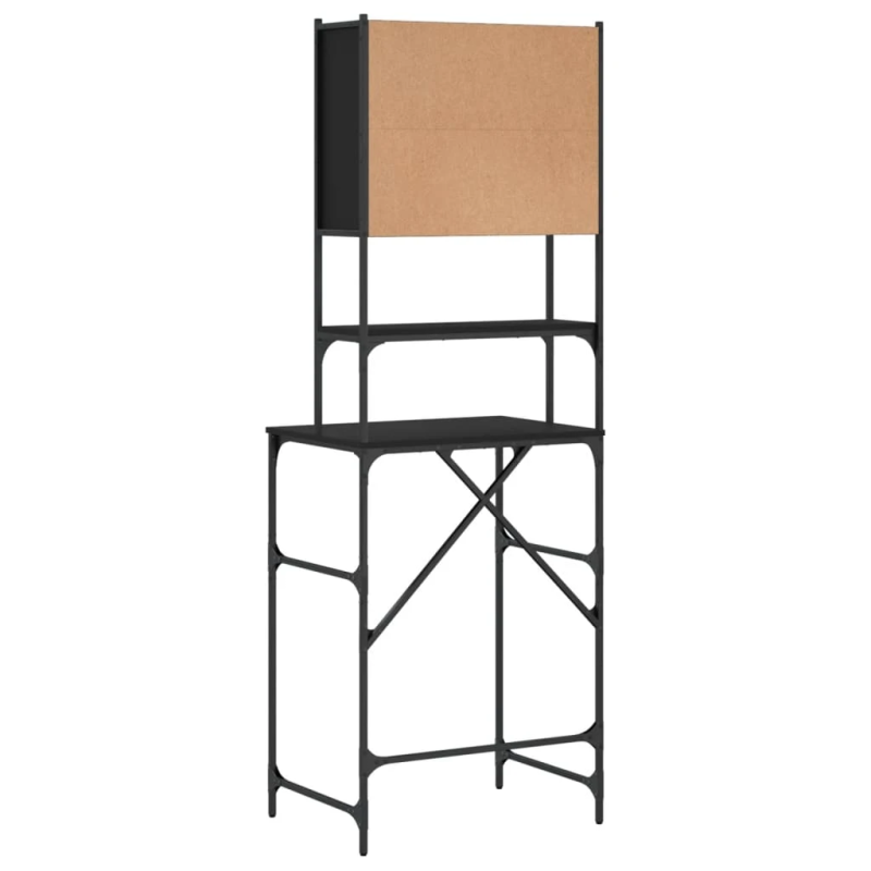 vidaXL veļasmašīnas skapītis, 68x48,5x194 cm, melns