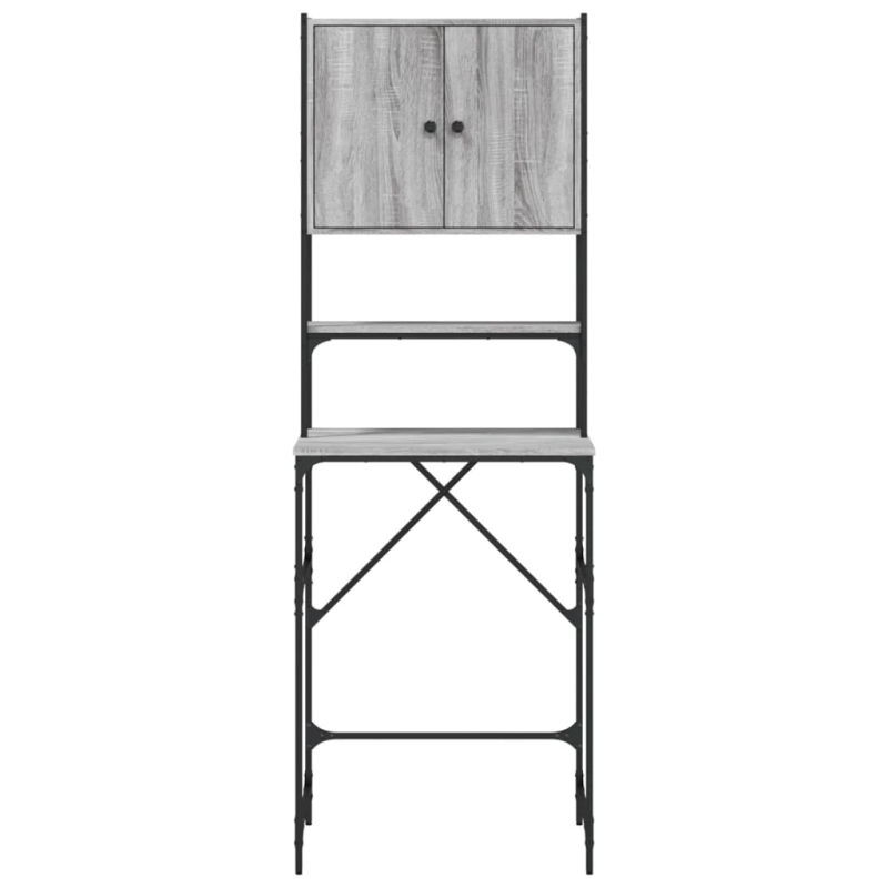 vidaXL veļasmašīnas skapītis, pelēcīga ozola krāsa, 68x48,5x194 cm