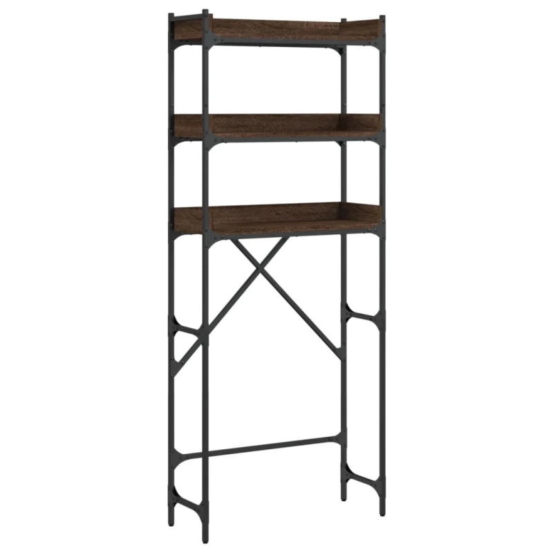 vidaXL veļasmašīnas plaukts, brūns, 67x25x163 cm, inženierijas koks