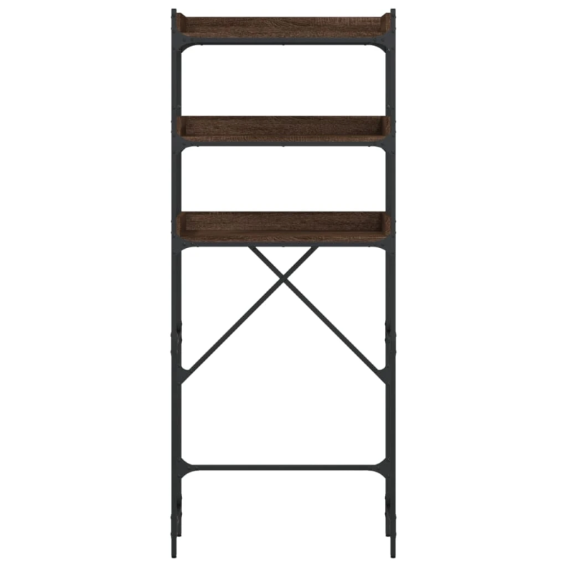 vidaXL veļasmašīnas plaukts, brūns, 67x25x163 cm, inženierijas koks