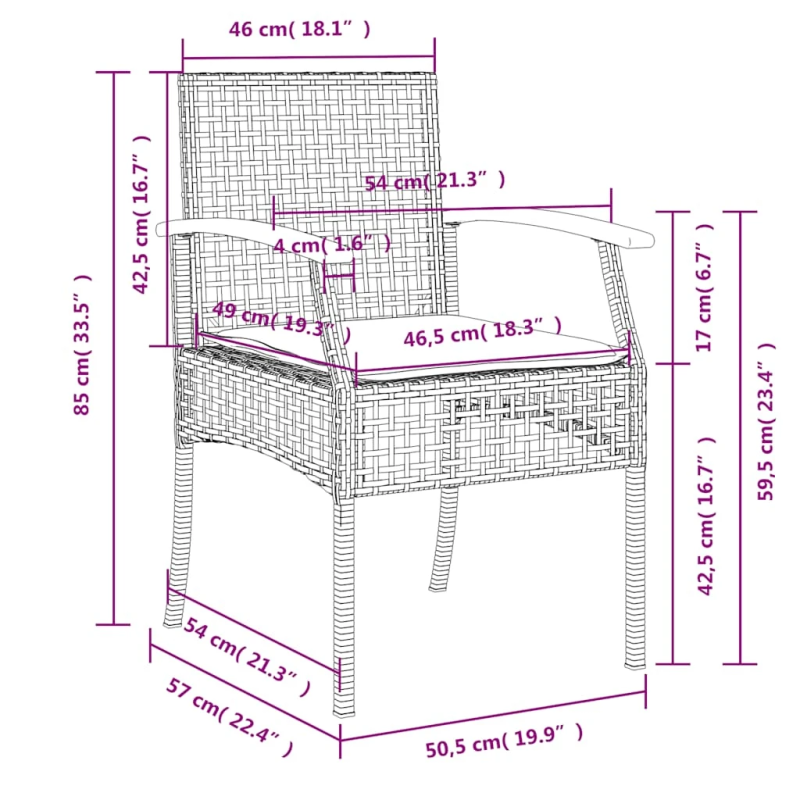 vidaXL 3-daļīgs dārza mēbeļu komplekts, matrači, bēša PE rotangpalma