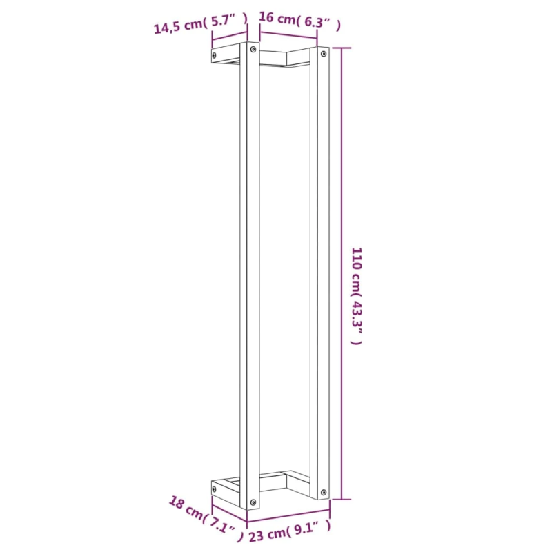 vidaXL dvieļu pakaramais, vaska brūns, 23x18x110 cm, priedes masīvkoks