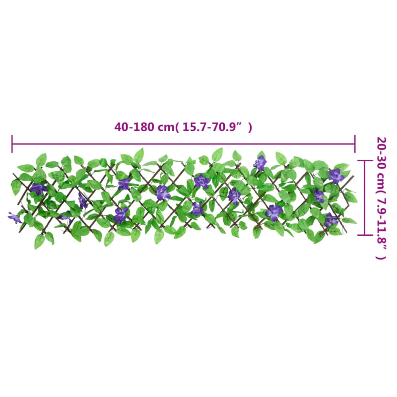 vidaXL mākslīgās efejas špalera, paplašināma, 5 gab., zaļa, 180x20 cm