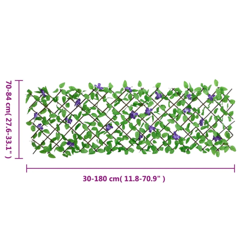 vidaXL mākslīgās efejas špalera, paplašināma, 5 gab, zaļa, 180x70 cm