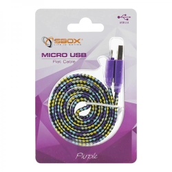 Sbox USB- Micro USB 2.0 M-M 1m colorfull blister purple