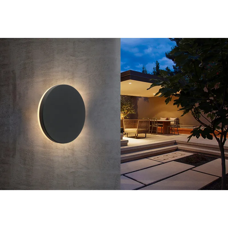 Sieninis lauko šviestuvas Domoletti Circle ELED-853, 9W, LED, IP54, juoda sp., 5 cm x 15 cm