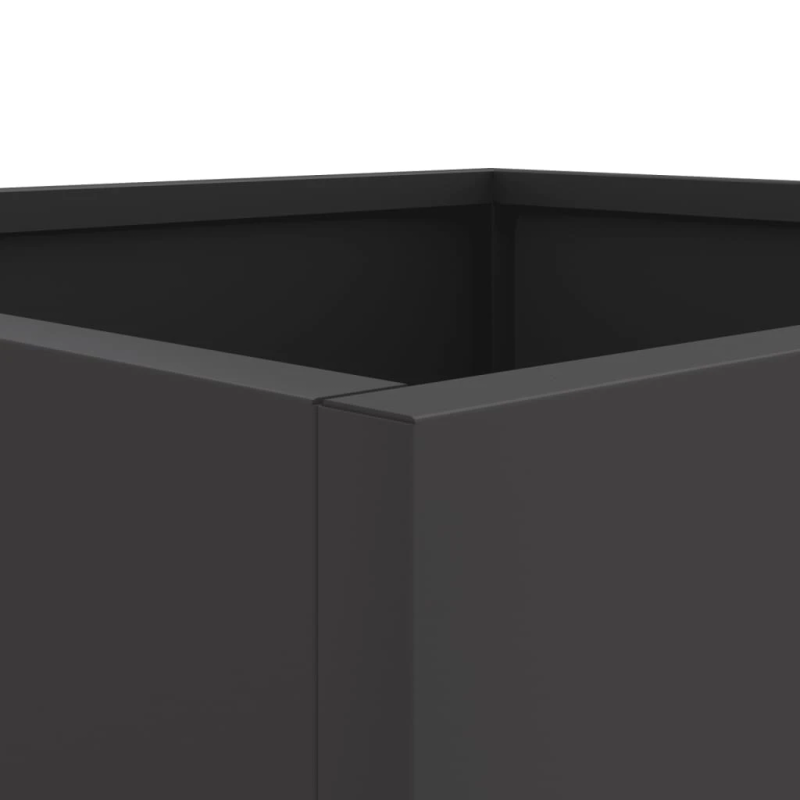 vidaXL puķu kastes, 2 gb., melnas, 42x40x39 cm, tērauds