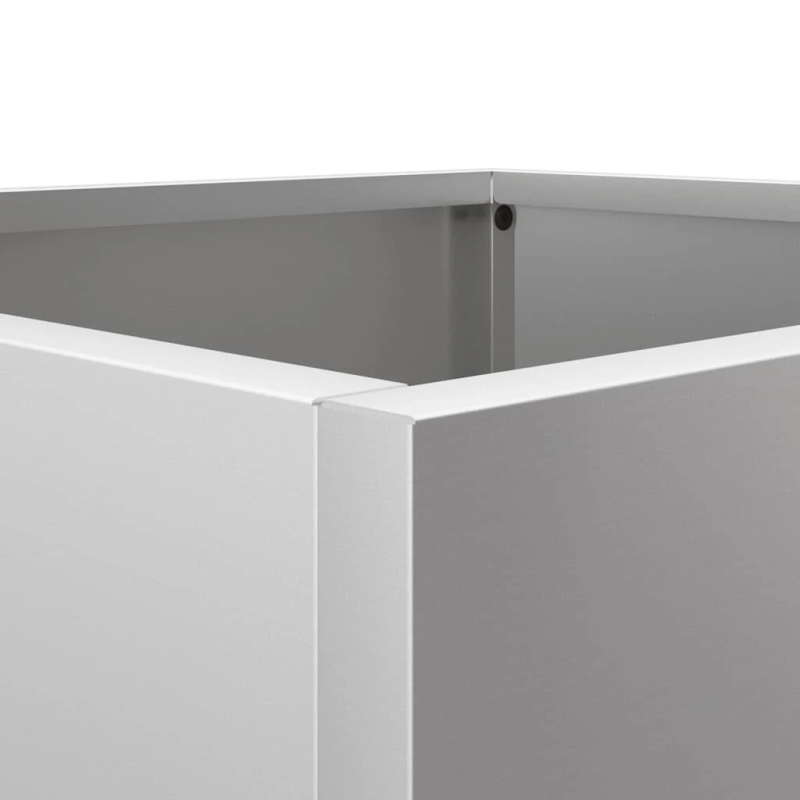 vidaXL puķu kastes, 2 gab., sudrabainas, 42x40x39 cm, cinkots tērauds