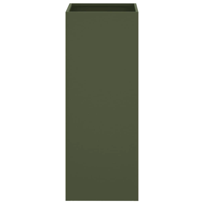 vidaXL puķu kaste, olīvzaļa, 32x29x75 cm, tērauds