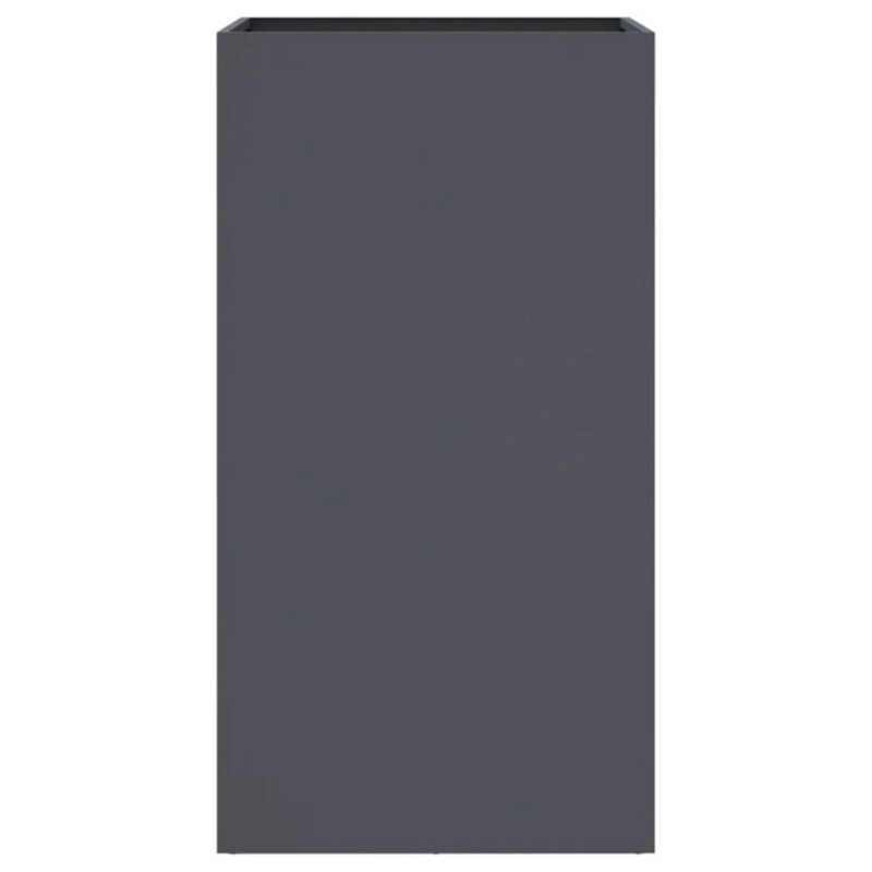 vidaXL puķu kaste, pelēka, 42x38x75 cm, tērauds