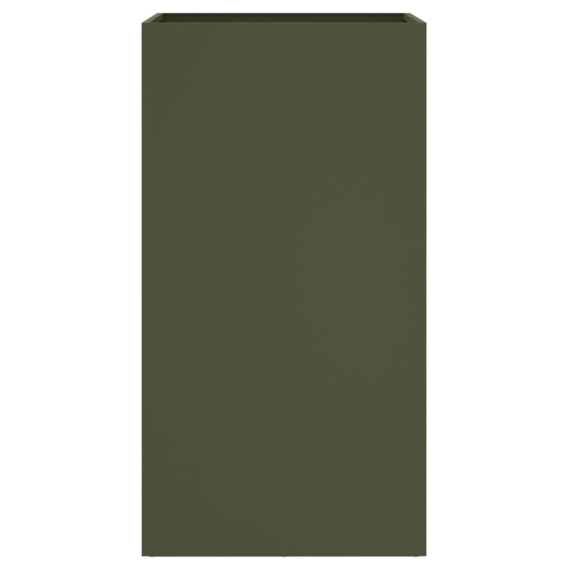 vidaXL puķu kaste, olīvzaļa, 42x38x75 cm, tērauds