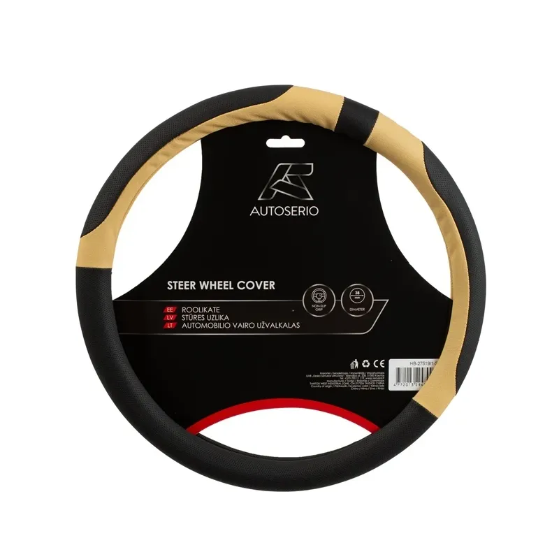 Stūres pārvalki Autoserio, balta krās.-melna krās.