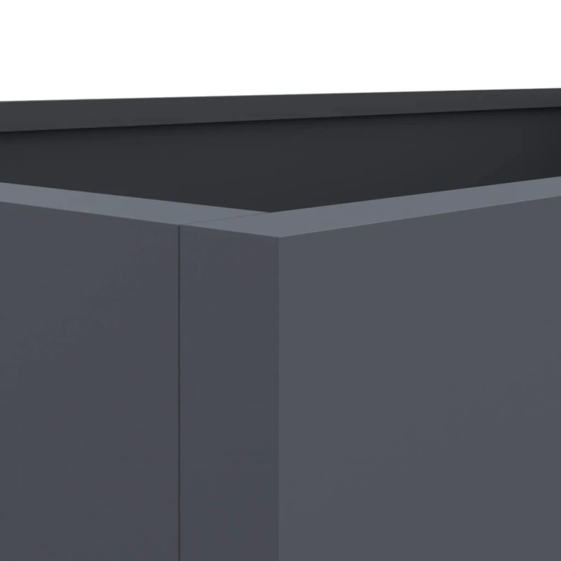 vidaXL puķu kaste, pelēka, 62x30x29 cm, tērauds