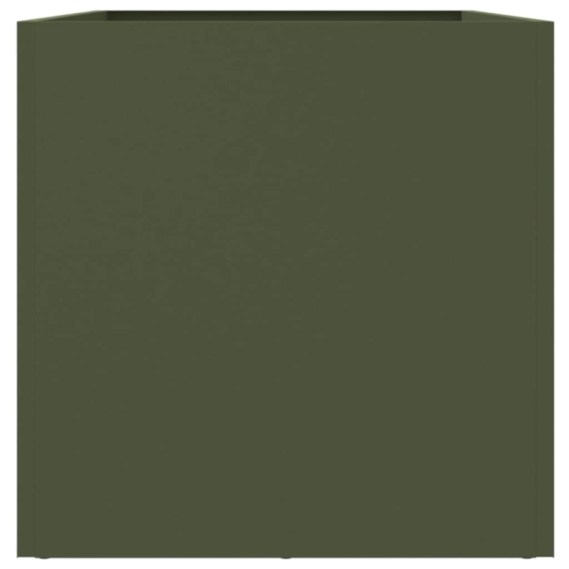vidaXL puķu kaste, olīvzaļa, 62x30x29 cm, tērauds