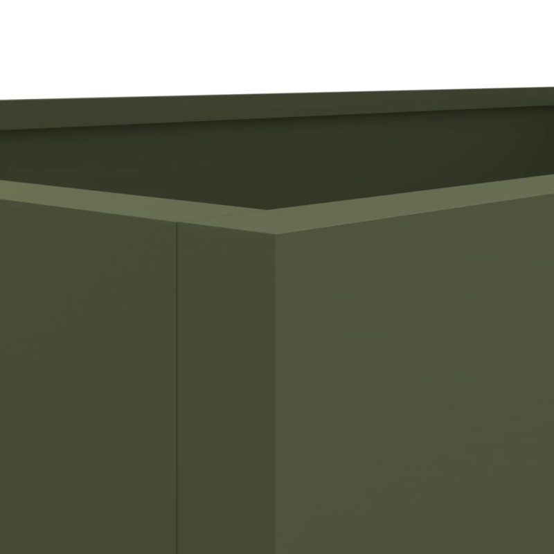 vidaXL puķu kaste, olīvzaļa, 62x40x39 cm, tērauds