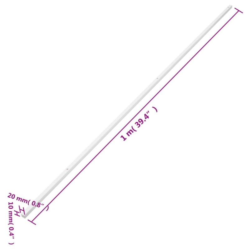 vidaXL kabeļu kanāli, 20x10 mm, 10 m, PVC