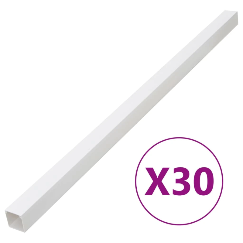 vidaXL kabeļu kanāli, 33x33 mm, 30 m, PVC