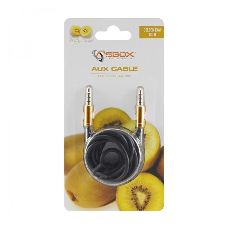 Sbox 3535-1.5G AUX Cable 3.5mm To 3.5mm Golden Kiwi Gold