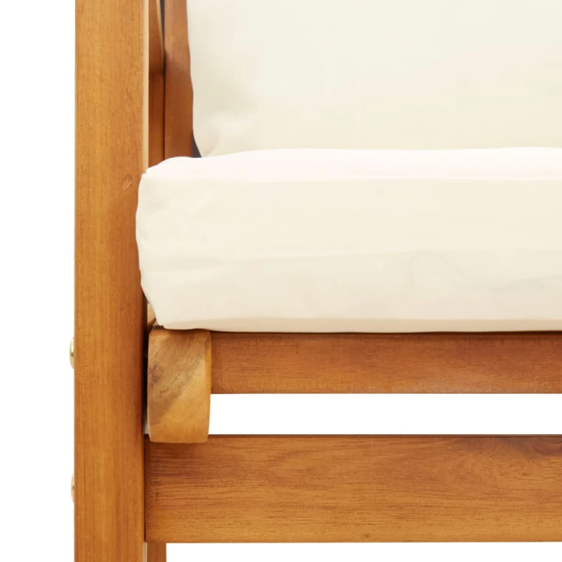 vidaXL 5-daļīgs dārza atpūtas mēbeļu komplekts ar matračiem, akācija