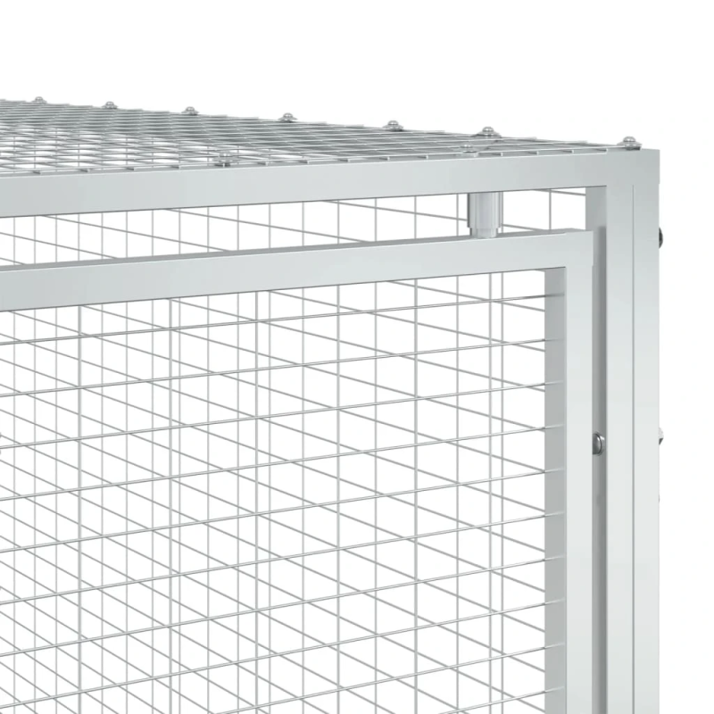 vidaXL suņu būda ar aploku, antracīta krāsā, 197x396x110 cm, cinkots tērauds