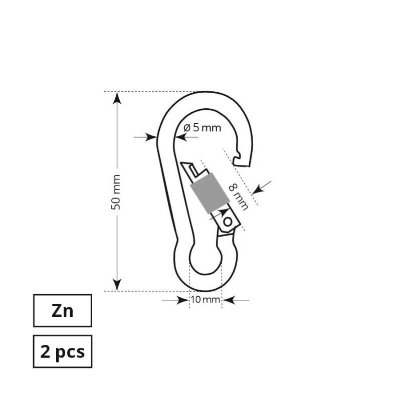 Karabīne aizskrūvējama 5x50mm