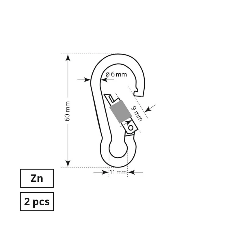 Karabīne aizskrūvējama 6x60mm zp 2dd