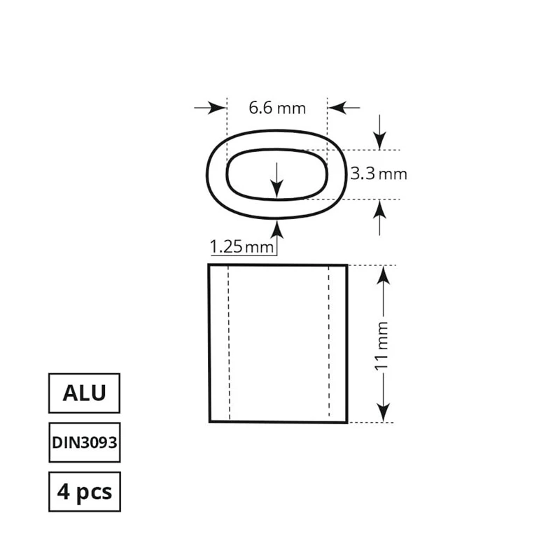 Savilcējs troses. 3mm al din3093 4dd