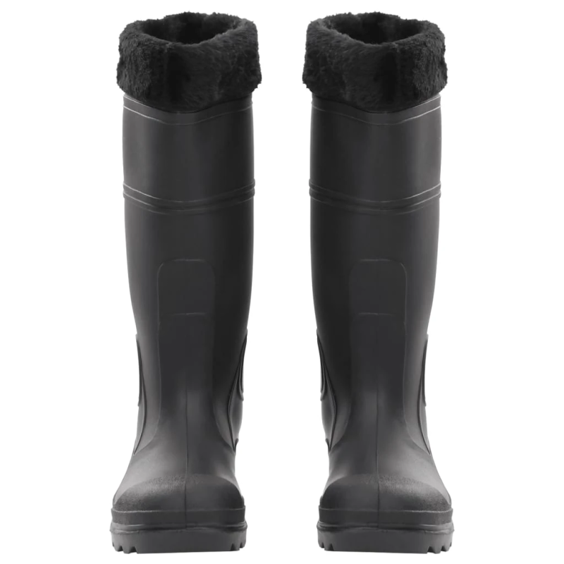 vidaXL gumijas zābaki ar izņemamu zeķi, melni, 39. izmērs, PVC