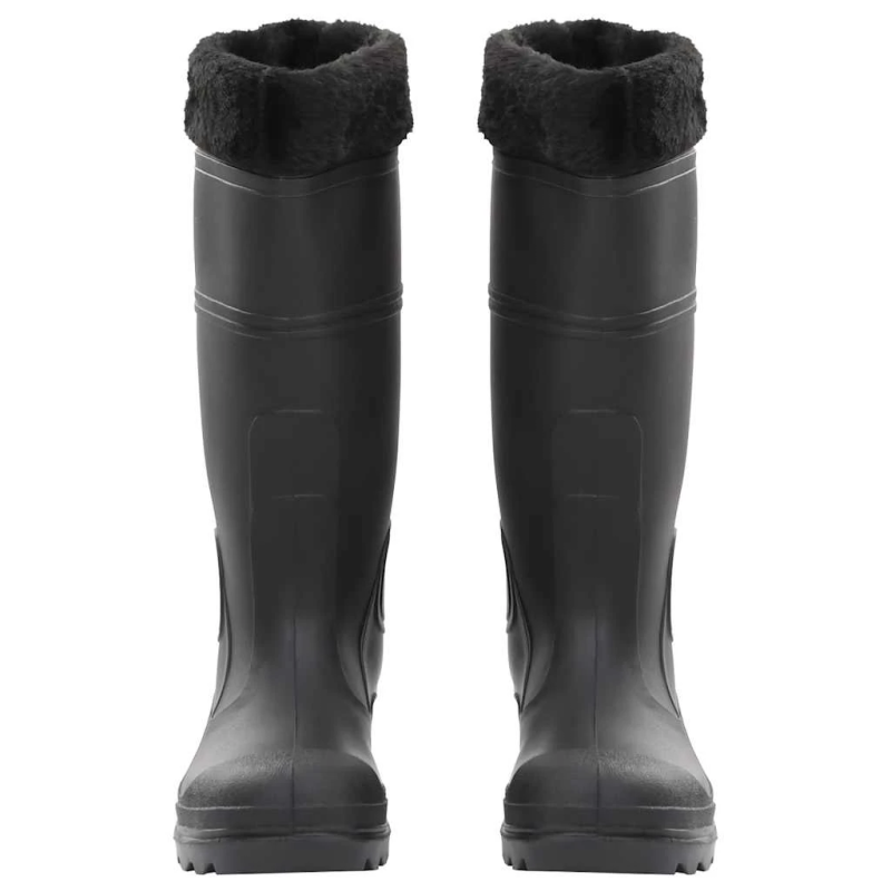 vidaXL gumijas zābaki ar izņemamu zeķi, melni, 40. izmērs, PVC